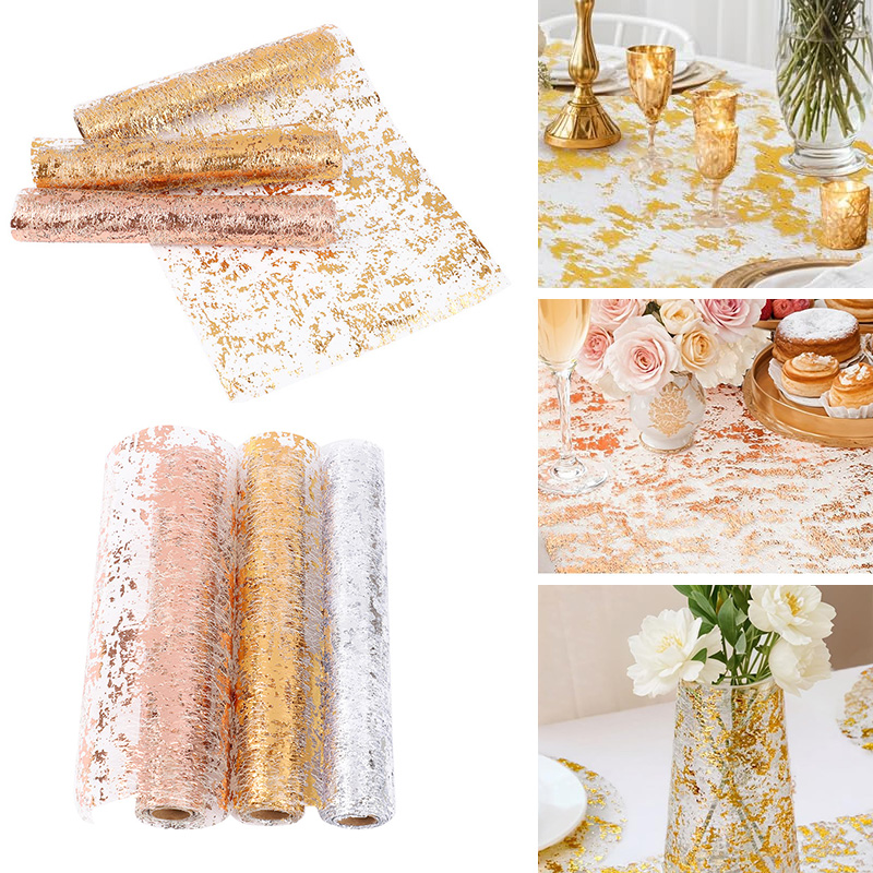 Table Runner Sequin - 메탈릭 골드 테이블 러너 스팽글 반짝이
