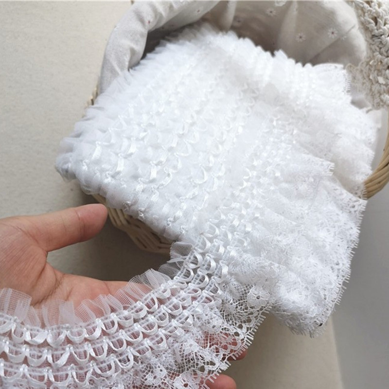 Wedding Water Supply - 6.5CM 폭 절묘한 흰색 자수 레이스