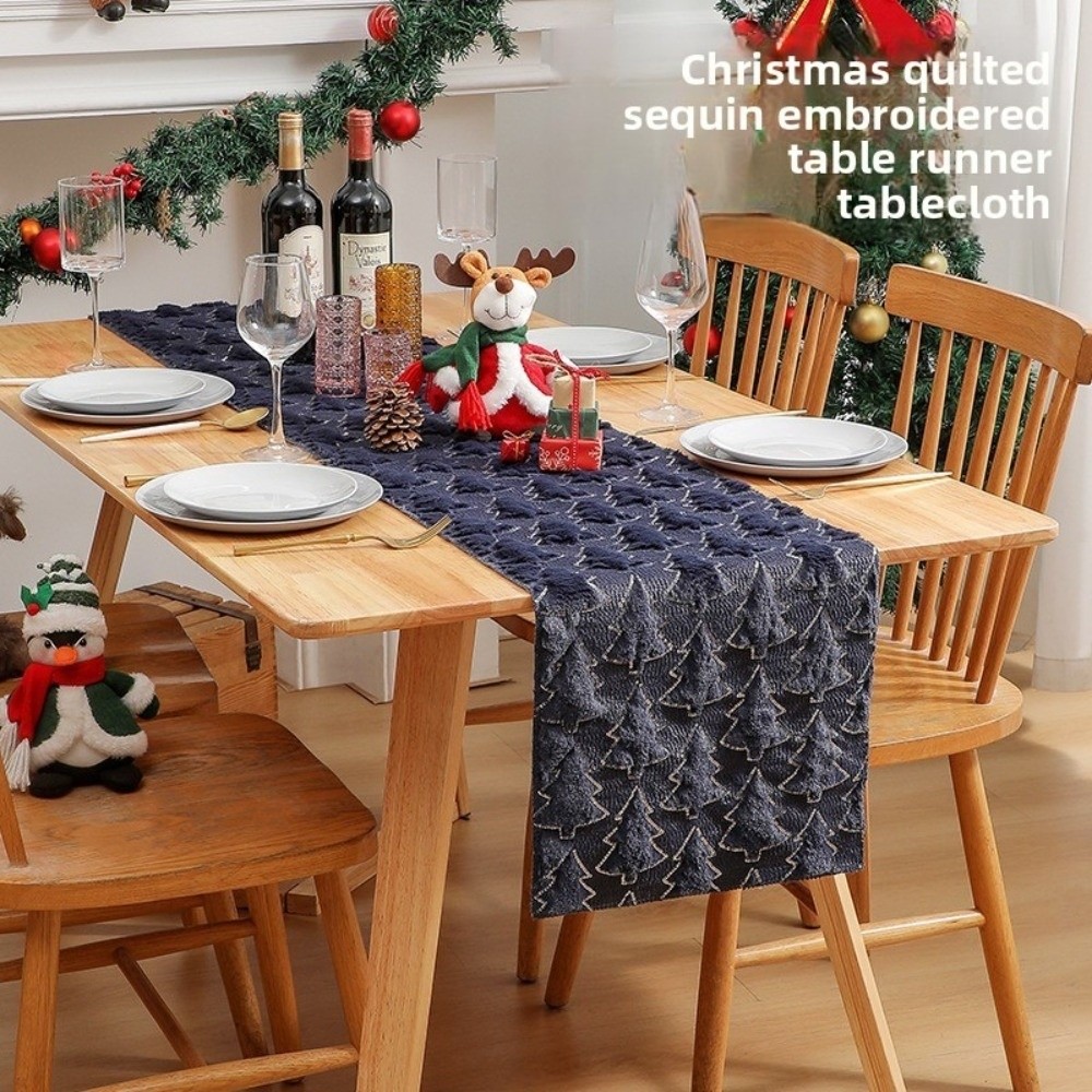 새로운 크리스마스 테이블 러너 폴리에스터 3D 디자인  - Table Runner Sequin 리뷰 및 가격