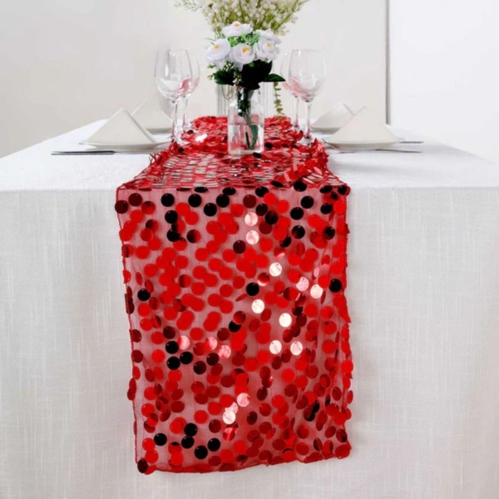 물고기 비늘 모양 스팽글 테이블 러너 고급스러운 반짝이 - Table Runner Sequin 리뷰 및 가격