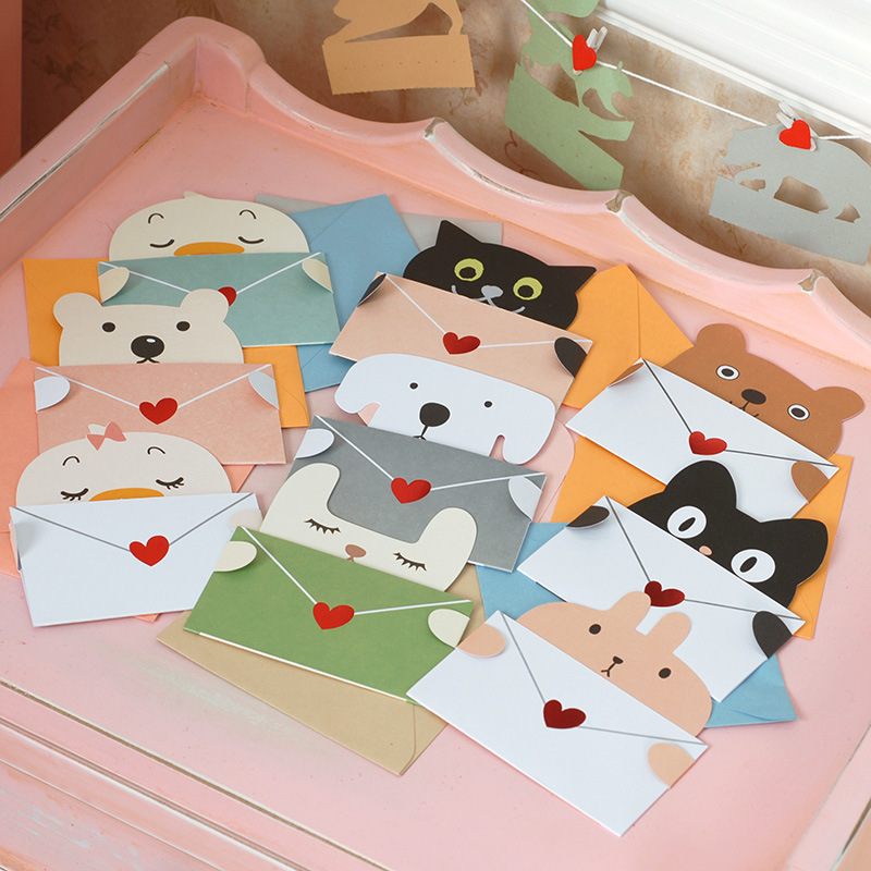 9Pcs 만화 동물 선물 카드 봉투 접힌 인사말 카드  - Wedding Sutra 리뷰 및 가격