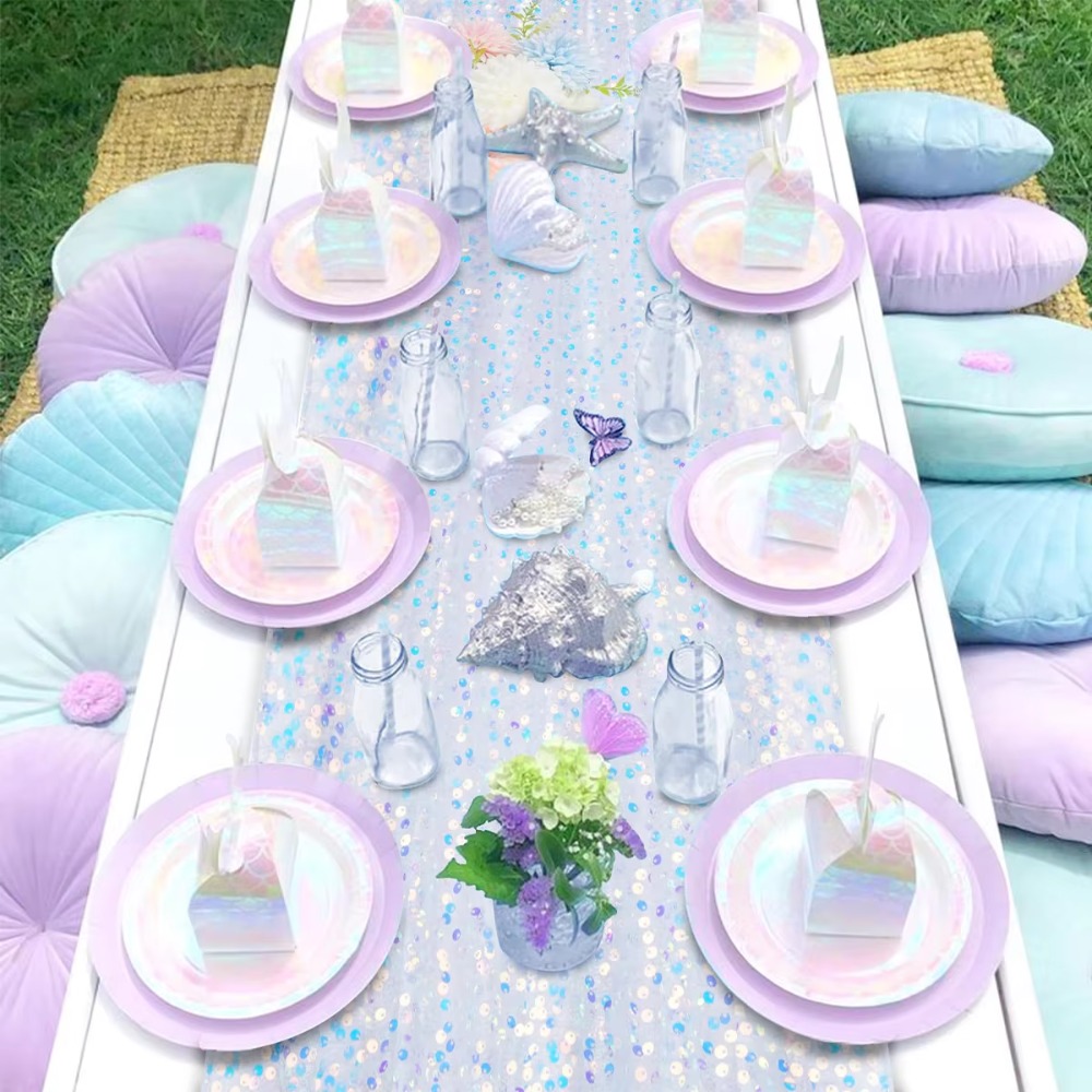 반짝이는 무지개빛 스팽글 테이블 러너, 연장형 로맨틱  - Table Runner Sequin 리뷰 및 가격