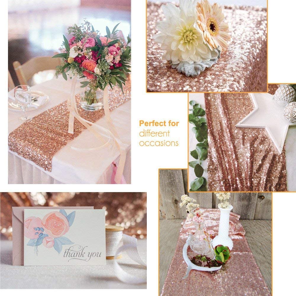 LICE-스파클리 로즈 골드 스팽글 테이블 러너 웨딩  - Table Runner Sequin 리뷰 및 가격