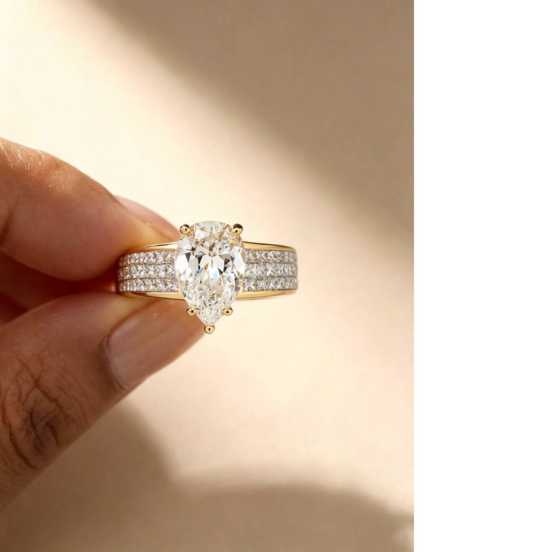 925 스털링 실버 럭셔리 골드 컬러 워터 드롭 CZ  - Wedding Z 리뷰 및 가격