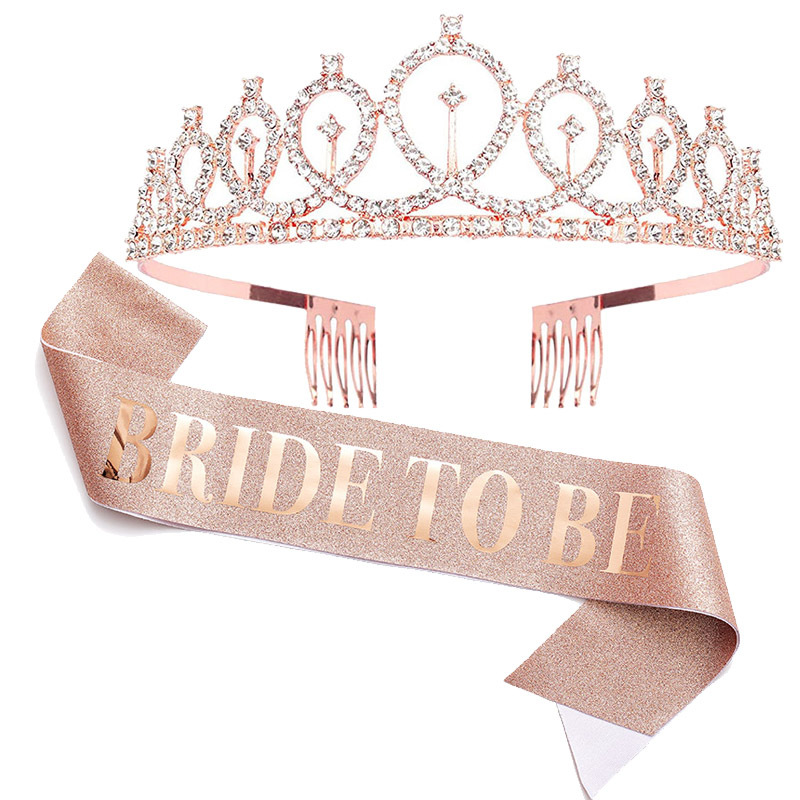 로즈 골드 신부 새틴 새시 크라운 웨딩 신부 샤워 장식 - Bride Tribe Sash 리뷰 및 가격