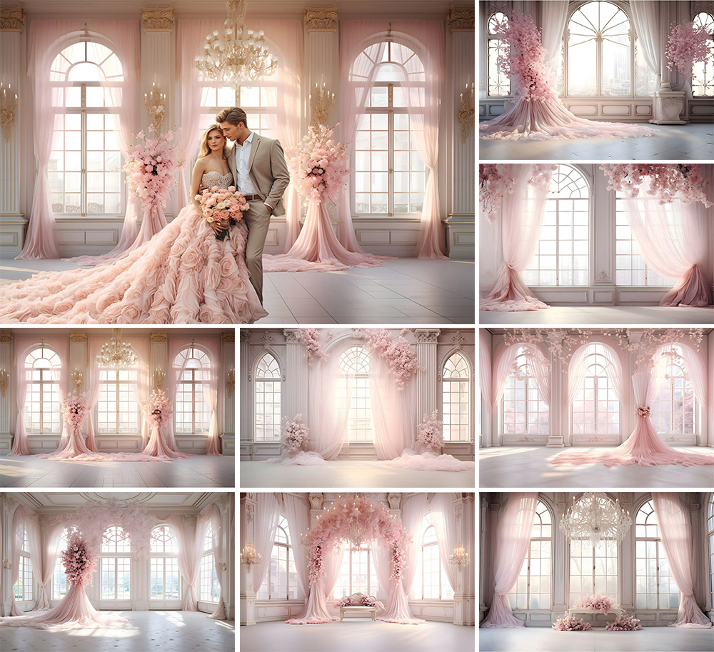 핑크 궁전 꽃 사진 배경 커튼 성인 생일 웨딩 출산 초 - Wedding Qq 리뷰 및 가격